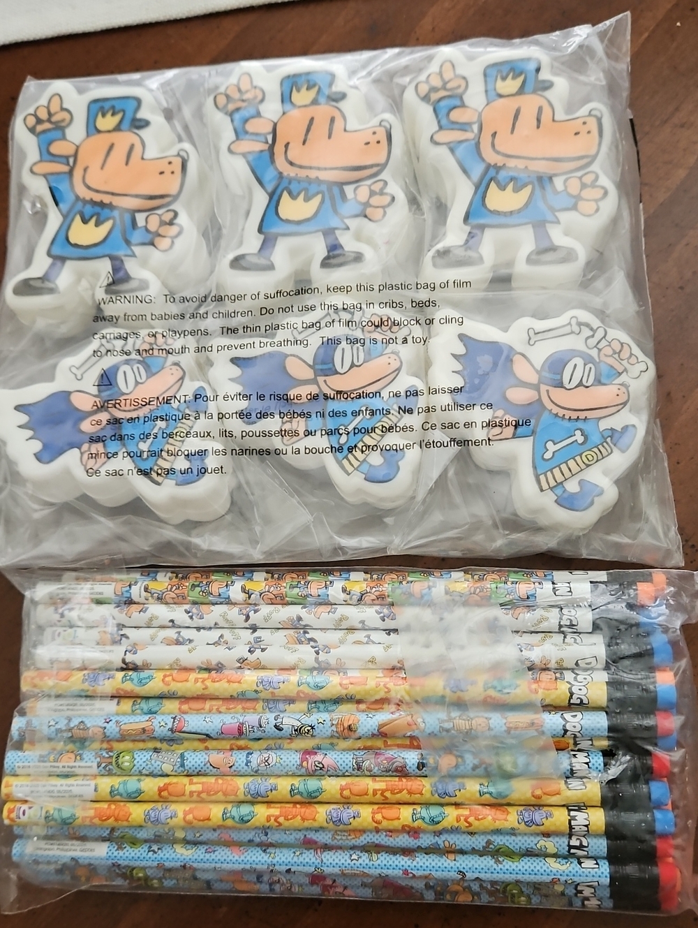 Dog Man Pencils and Squishy Set For Party Favors, Classroom, Treasure Box - Picture 2 of 4